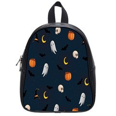 Halloween Ghost Pumpkin Bat Skull School Bag (small) by artworkshop