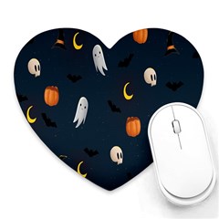 Halloween Ghost Pumpkin Bat Skull Heart Mousepads by artworkshop