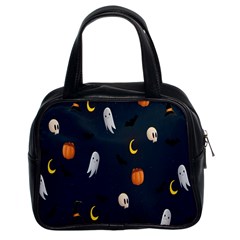 Halloween Ghost Pumpkin Bat Skull Classic Handbag (two Sides) by artworkshop