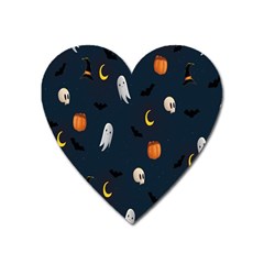 Halloween Ghost Pumpkin Bat Skull Heart Magnet by artworkshop