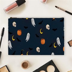 Halloween Ghost Pumpkin Bat Skull Cosmetic Bag (large) by artworkshop