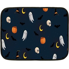 Halloween Ghost Pumpkin Bat Skull Double Sided Fleece Blanket (mini)  by artworkshop