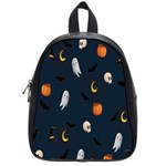 Halloween Ghost Pumpkin Bat Skull School Bag (Small) Front