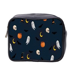 Halloween Ghost Pumpkin Bat Skull Mini Toiletries Bag (two Sides) by artworkshop