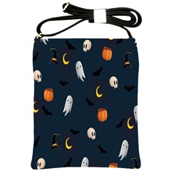 Halloween Ghost Pumpkin Bat Skull Shoulder Sling Bag by artworkshop