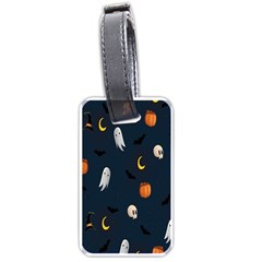 Halloween Ghost Pumpkin Bat Skull Luggage Tag (one Side) by artworkshop