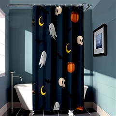 Halloween Ghost Pumpkin Bat Skull Shower Curtain 36  X 72  (stall)  by artworkshop