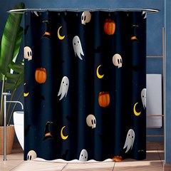 Halloween Ghost Pumpkin Bat Skull Shower Curtain 60  X 72  (medium)  by artworkshop