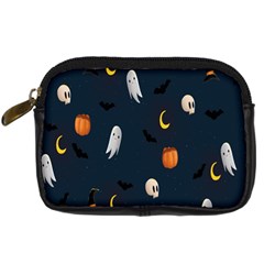 Halloween Ghost Pumpkin Bat Skull Digital Camera Leather Case by artworkshop