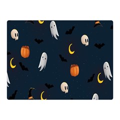 Halloween Ghost Pumpkin Bat Skull Double Sided Flano Blanket (mini)  by artworkshop