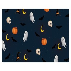 Halloween Ghost Pumpkin Bat Skull Double Sided Flano Blanket (medium)  by artworkshop