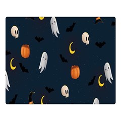 Halloween Ghost Pumpkin Bat Skull Double Sided Flano Blanket (large)  by artworkshop