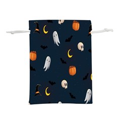 Halloween Ghost Pumpkin Bat Skull Lightweight Drawstring Pouch (m) by artworkshop