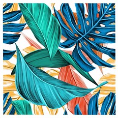 Leaves Tropical Exotic Wooden Puzzle Square by artworkshop