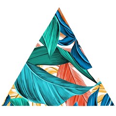 Leaves Tropical Exotic Wooden Puzzle Triangle by artworkshop