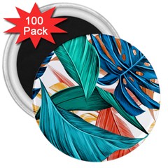 Leaves Tropical Exotic 3  Magnets (100 Pack) by artworkshop