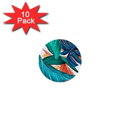 Leaves Tropical Exotic 1  Mini Buttons (10 Pack)  by artworkshop