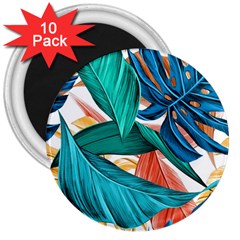 Leaves Tropical Exotic 3  Magnets (10 Pack)  by artworkshop