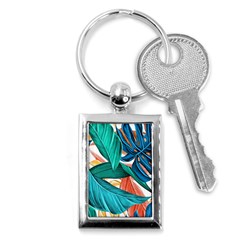 Leaves Tropical Exotic Key Chain (rectangle) by artworkshop