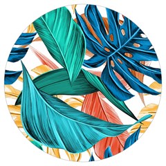 Leaves Tropical Exotic Round Trivet by artworkshop