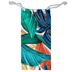 Leaves Tropical Exotic Jewelry Bag by artworkshop