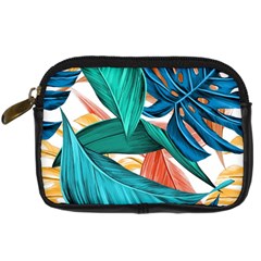 Leaves Tropical Exotic Digital Camera Leather Case by artworkshop