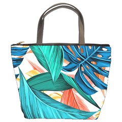 Leaves Tropical Exotic Bucket Bag by artworkshop