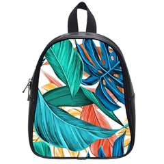 Leaves Tropical Exotic School Bag (small) by artworkshop