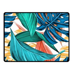 Leaves Tropical Exotic Double Sided Fleece Blanket (small)  by artworkshop