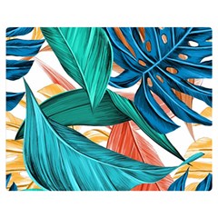 Leaves Tropical Exotic Double Sided Flano Blanket (medium)  by artworkshop