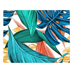 Leaves Tropical Exotic Double Sided Flano Blanket (large)  by artworkshop