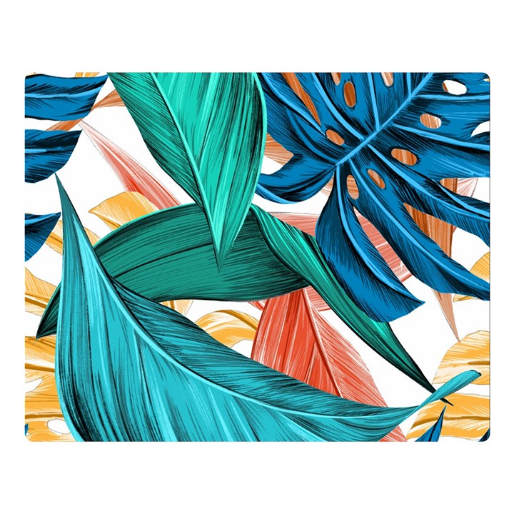 Leaves Tropical Exotic Double Sided Flano Blanket (Large) 