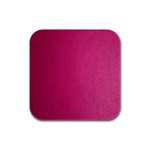 Pink Leather Leather Texture Skin Texture Rubber Square Coaster (4 pack) Front