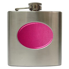 Pink Leather Leather Texture Skin Texture Hip Flask (6 Oz) by artworkshop