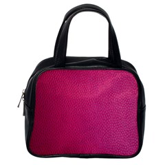 Pink Leather Leather Texture Skin Texture Classic Handbag (one Side) by artworkshop