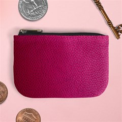 Pink Leather Leather Texture Skin Texture Mini Coin Purse by artworkshop