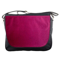 Pink Leather Leather Texture Skin Texture Messenger Bag by artworkshop