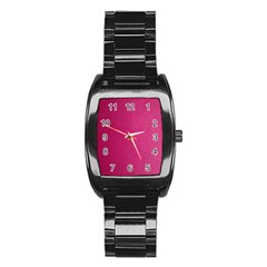 Pink Leather Leather Texture Skin Texture Stainless Steel Barrel Watch by artworkshop