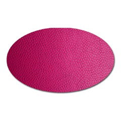 Pink Leather Leather Texture Skin Texture Oval Magnet by artworkshop