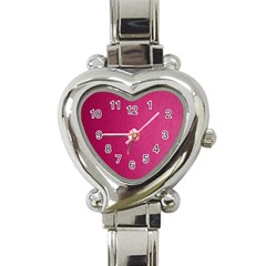 Pink Leather Leather Texture Skin Texture Heart Italian Charm Watch by artworkshop