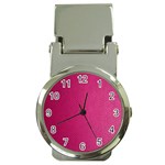 Pink Leather Leather Texture Skin Texture Money Clip Watches Front