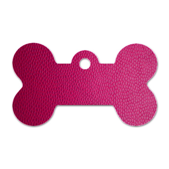 Pink Leather Leather Texture Skin Texture Dog Tag Bone (One Side)