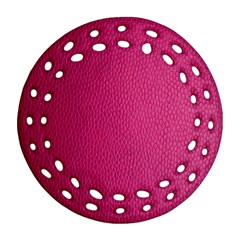 Pink Leather Leather Texture Skin Texture Ornament (round Filigree) by artworkshop