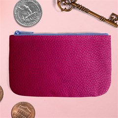 Pink Leather Leather Texture Skin Texture Large Coin Purse by artworkshop