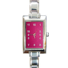 Pink Leather Leather Texture Skin Texture Rectangle Italian Charm Watch by artworkshop