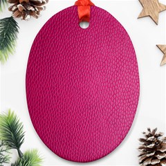 Pink Leather Leather Texture Skin Texture Ornament (oval) by artworkshop