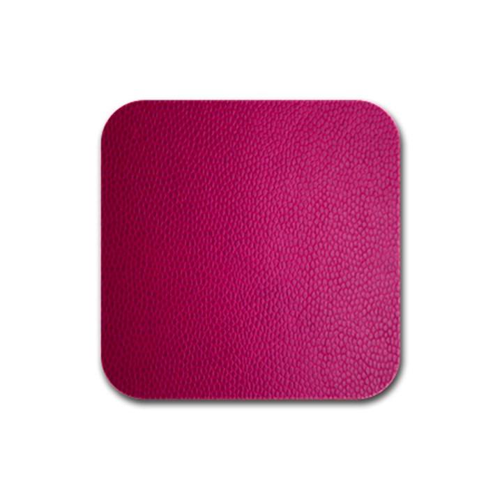 Pink Leather Leather Texture Skin Texture Rubber Square Coaster (4 pack)