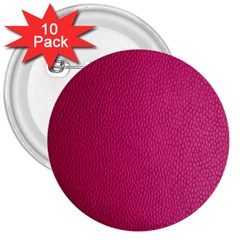 Pink Leather Leather Texture Skin Texture 3  Buttons (10 Pack)  by artworkshop