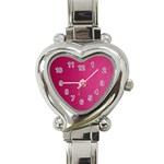 Pink Leather Leather Texture Skin Texture Heart Italian Charm Watch Front