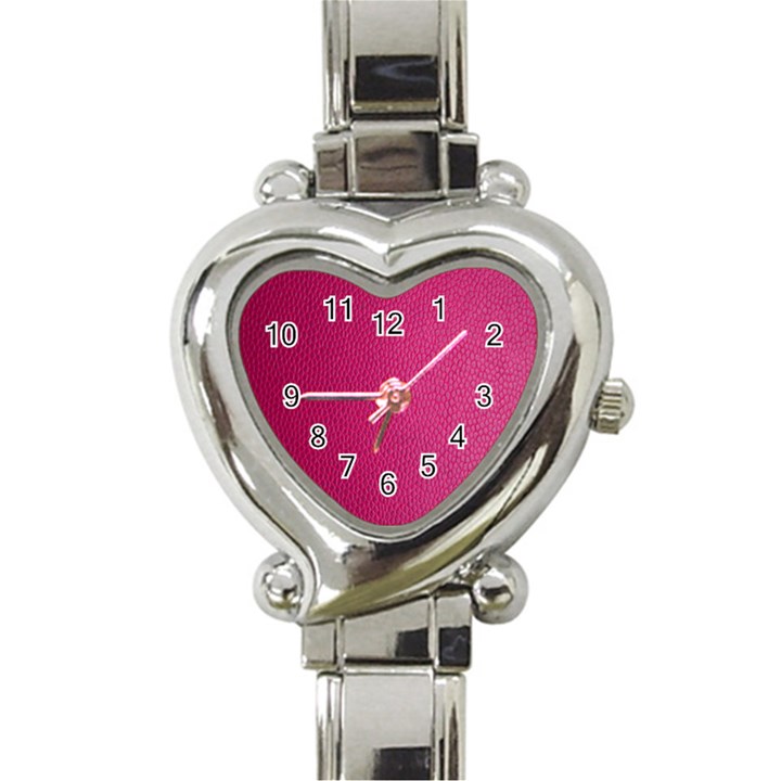 Pink Leather Leather Texture Skin Texture Heart Italian Charm Watch